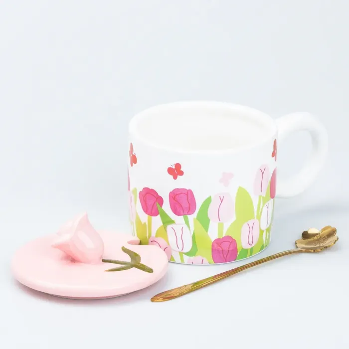 Чашка керамическая с ложкой и крышкой 300 мл (HP7190O) - изображение 2