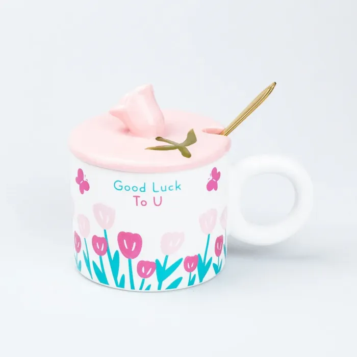 Чашка керамическая с ложкой и крышкой 300 мл (HP7190P) - изображение 1