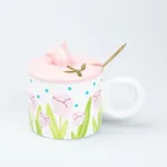 Чашка керамическая с ложкой и крышкой 300 мл (HP7190BL)