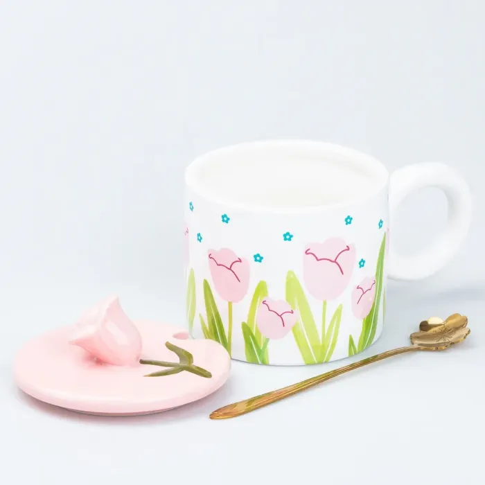 Чашка керамическая с ложкой и крышкой 300 мл (HP7190BL) - изображение 3