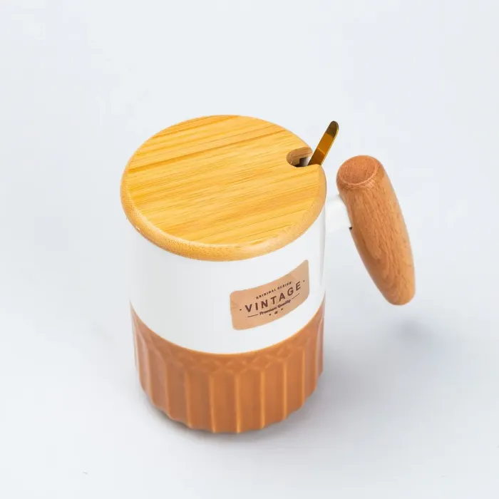 Чашка керамическая с бамбуковой крышкой и ручкой 400 мл. (HP7204BR) - изображение 3