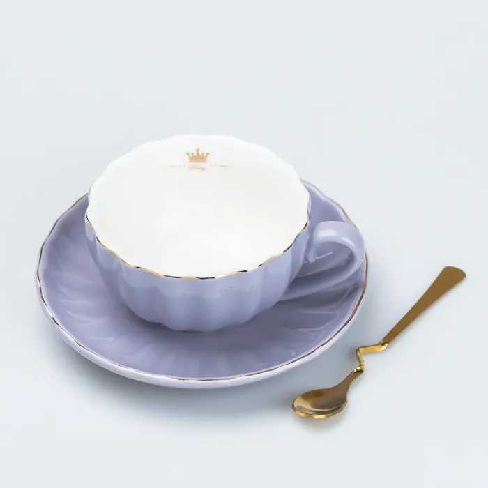 Чашка керамическая с блюдцем и ложкой 200 мл (HP7217B) - изображение 1