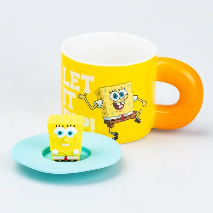 Чашка керамическая с крышкой "Спанч Боб" 400 мл SpongeBob (HP7216bob) - изображение 2