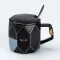 Чашка керамическая с крышкой 350 мл Черная (HP7207B)