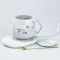 Чашка керамическая с крышкой 400 мл с подставкой для подогрева Серая (HP7191G)