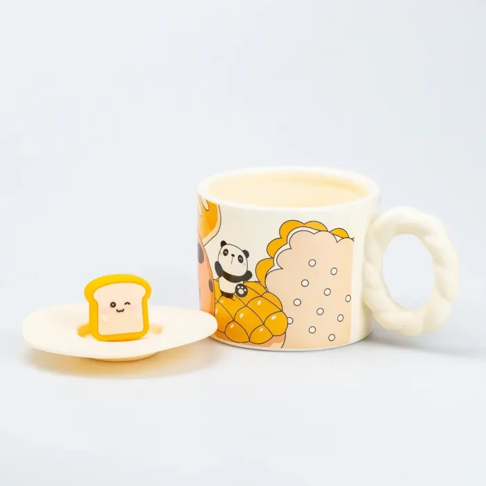Керамическая чашка 350 мл с крышкой "Панда" кружка универсальная (HP7186PANDA) - изображение 2