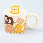 Керамічна чашка 350 мл з кришкою "Ведмедик" кухоль універсальний (HP7186BEAR)
