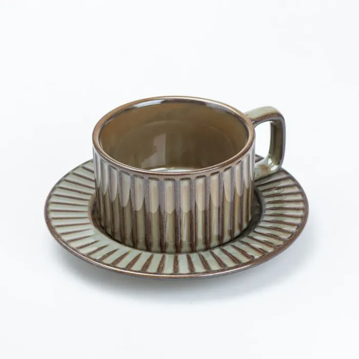 Чашка с блюдцем 250 мл керамическая коричневая (HP7210BR) - изображение 3