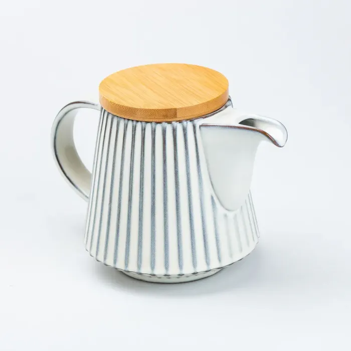 Чайник для заварювання 850 мл керамічний з бамбуковою кришкою Білий (HP7211W) - зображення 5