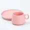 Чашка с блюдцем керамическая 300 мл Розовая (HP7209P)