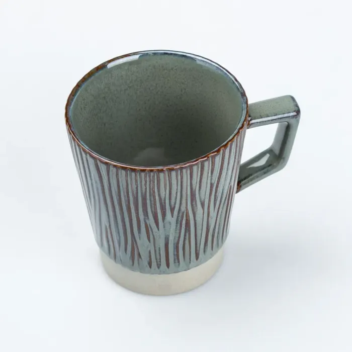 Чашка керамическая для чая и кофе 300 мл в стиле ретро Зеленая (HP7208GR) - изображение 3