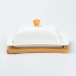 Маслянка для вершкового масла та сиру з кришкою бамбукова 18 х 11.5 х 7 см (HP255)