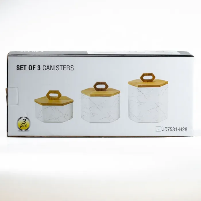 Набір ємностей для сипучих продуктів 3 шт. з кришками 19 см, 16 см, 11.5 см (HP276) - зображення 6