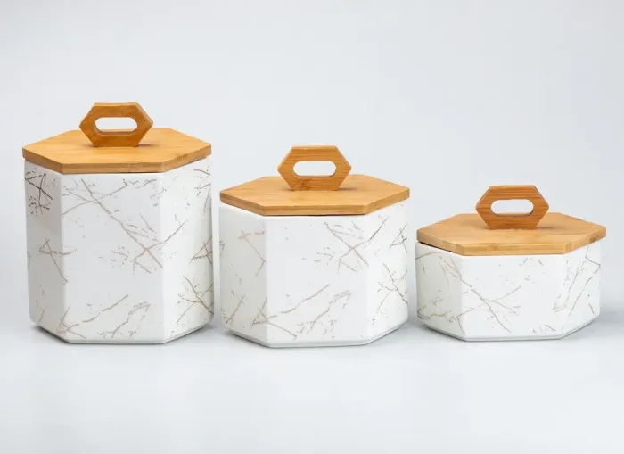 Набір ємностей для сипучих продуктів 3 шт. з кришками 19 см, 16 см, 11.5 см (HP276) - зображення 2