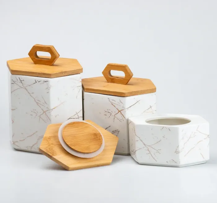 Набір ємностей для сипучих продуктів 3 шт. з кришками 19 см, 16 см, 11.5 см (HP276) - зображення 4