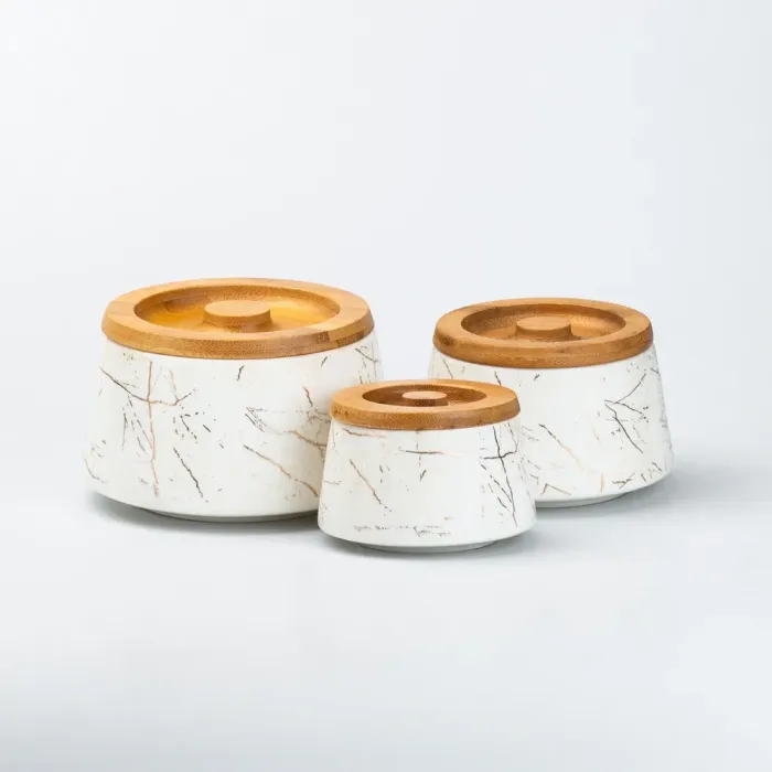 Набор емкостей для сыпучих продуктов с крышками 3 шт пирамида 22 см (HP277) - изображение 4