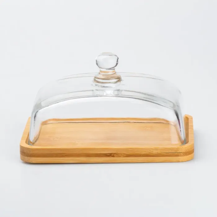 Масленка для сливочного масла и сыра с бамбуковой крышкой. (HP254) - изображение 2