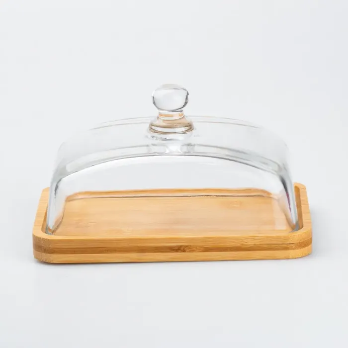 Масленка для сливочного масла и сыра с бамбуковой крышкой. (HP254) - изображение 5