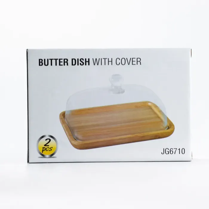 Масленка для сливочного масла и сыра с бамбуковой крышкой. (HP254) - изображение 3