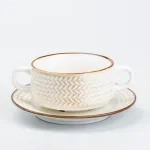 Тарілка для супу глибока з блюдцем тарілки обідня (HP23388)