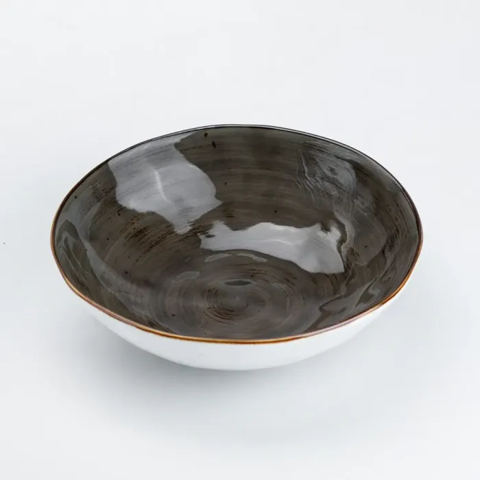 Тарілка глибока кругла керамічна миска для салату тарілка обідня (HP23395) - зображення 4