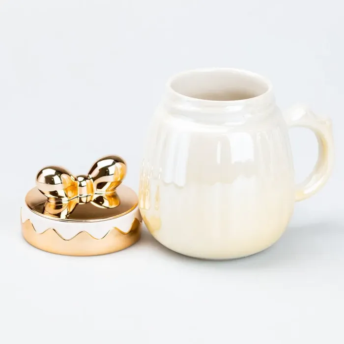 Чашка 500 мл с крышкой "Бант" керамическая (HP7194Y) - изображение 3