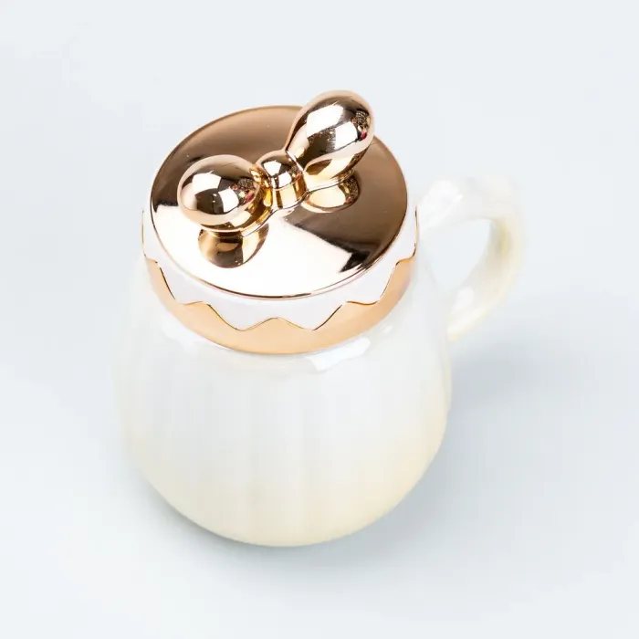 Чашка 500 мл с крышкой "Бант" керамическая (HP7194Y) - изображение 2