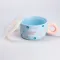 Чашка бульонница керамическая 750 мл с пластиковой крышкой "Цветок" Голубая супница миска для лапши (HP7200BL)