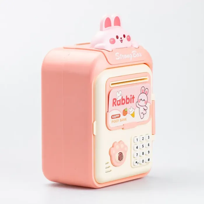 Сейф-скарбничка дитяча з купюроприймачем та кодовим замком "Зайченя" Рожевий (HP12265P) - зображення 3