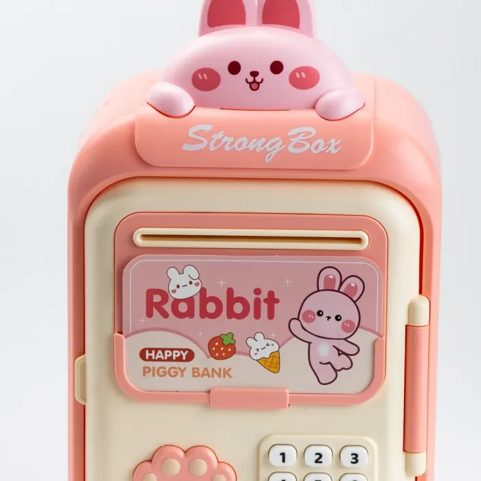 Сейф-скарбничка дитяча з купюроприймачем та кодовим замком "Зайченя" Рожевий (HP12265P) - зображення 5