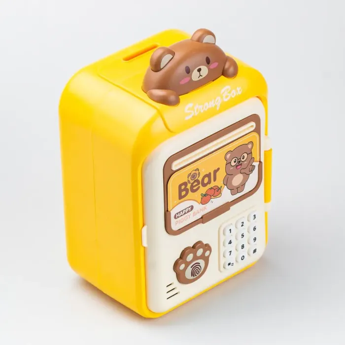 Сейф-скарбничка дитяча з купюроприймачем та кодовим замком "Ведмедик" Жовтий (HP12265Y) - зображення 3