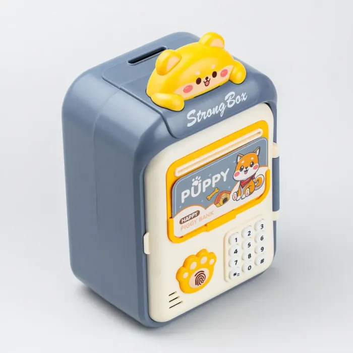 Сейф-скарбничка дитяча з купюроприймачем та кодовим замком "Лисеня" Сірий (HP12265B) - зображення 4