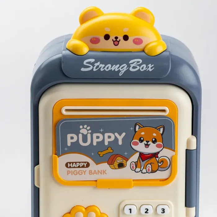 Сейф-скарбничка дитяча з купюроприймачем та кодовим замком "Лисеня" Сірий (HP12265B) - зображення 5