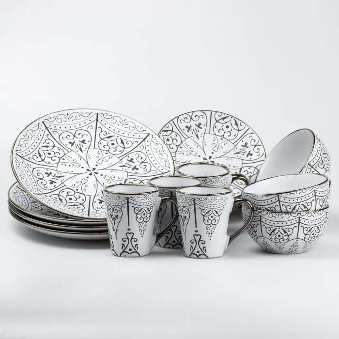 Набор столовой посуды 4 предмета чашка/миска для супа/салатник/обеденная тарелка (HP20345) - изображение 1