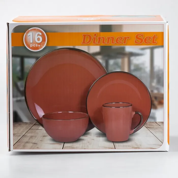 Набор столовой посуды 4 предмета чашка/миска для супа/салатник/обеденная тарелка (HP20345) - изображение 6