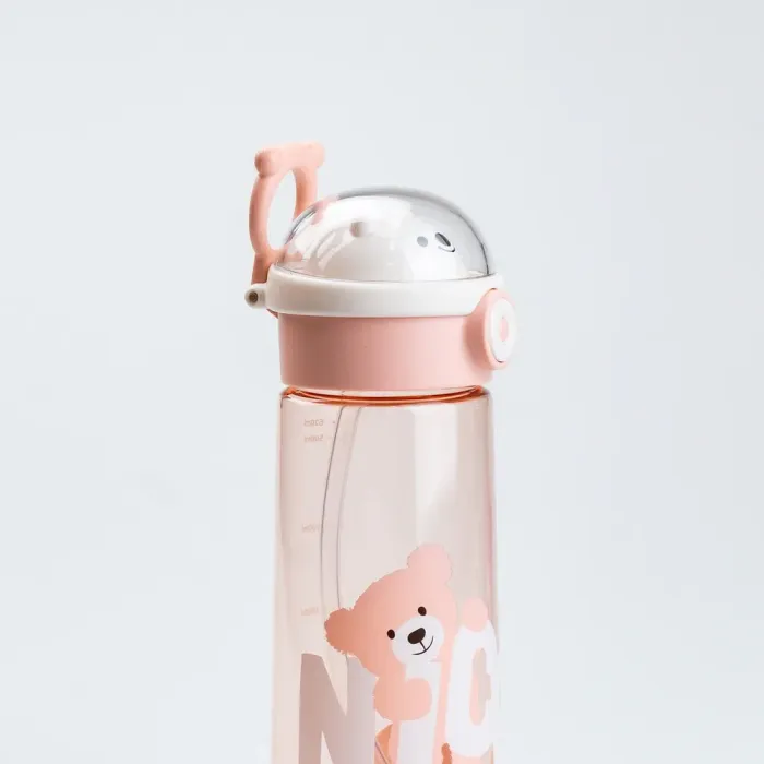 Бутылка для воды 620 мл с трубочкой многоразовая Розовая (HP17300P) - изображение 2