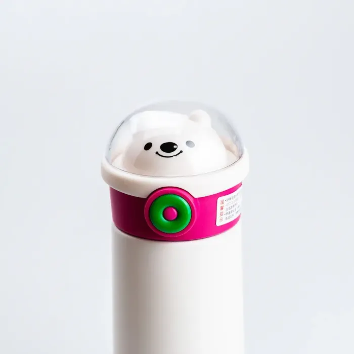 Термос дитячий 500 мл з напувалкою трубочкою "Ведмідь" Рожевий (HP17306R) - зображення 2