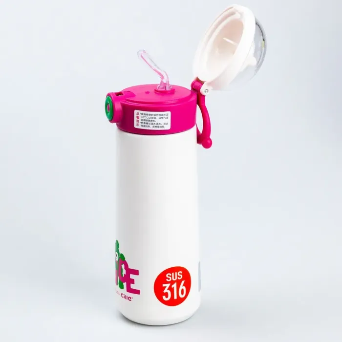 Термос дитячий 500 мл з напувалкою трубочкою "Ведмідь" Рожевий (HP17306R) - зображення 4