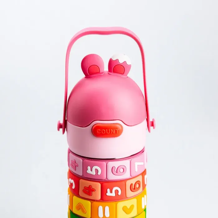 Термос детский интерактивный 430 мл с ручкой с цифрами Розовый (HP17305P) - изображение 3