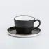 Чашка с блюдцем керамическая 200 мл для чая кофе Черная (HP23396)