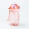 Детская бутылка для воды с трубочкой 500 мл с крышкой флип топ "Мишка" Розовая