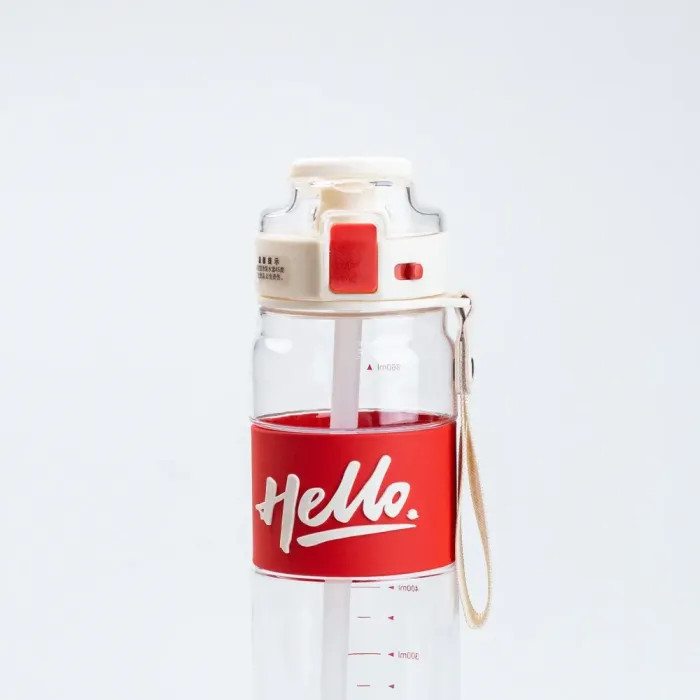 Бутылка спортивная 860 мл тритан с ремешком и ручкой Hello Красная (HP17303R) - изображение 4