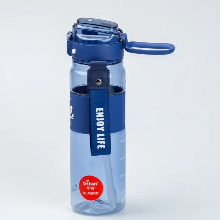 Бутылка для воды спортивная 860 мл тритан с ремешком и ручкой Hello Синяя (HP17303BL) - изображение 4