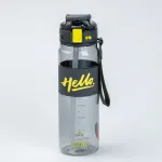 Пляшка для води спортивна 860 мл тритан з ремінцем та ручкою Hello Чорна (HP17303B)