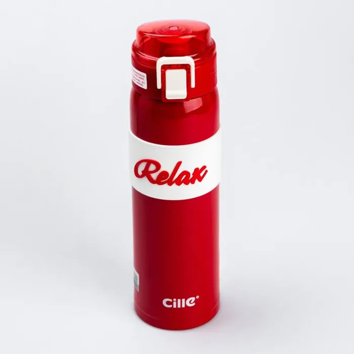 Термос с поилкой с металлической колбой 520 мл с крышкой. - изображение 1