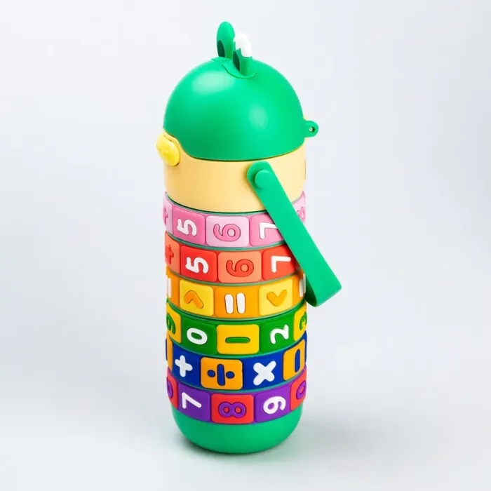 Термос детский интерактивный 430мл с ручкой с цифрами Зеленый (HP17305GR) - изображение 3
