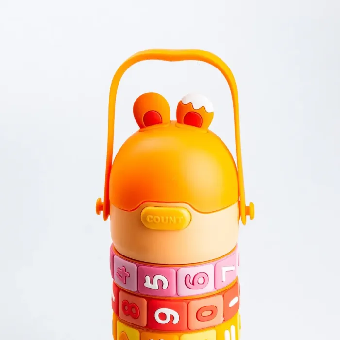 Термос детский интерактивный 430 мл с ручкой с цифрами Оранжевый (HP17305O) - изображение 2