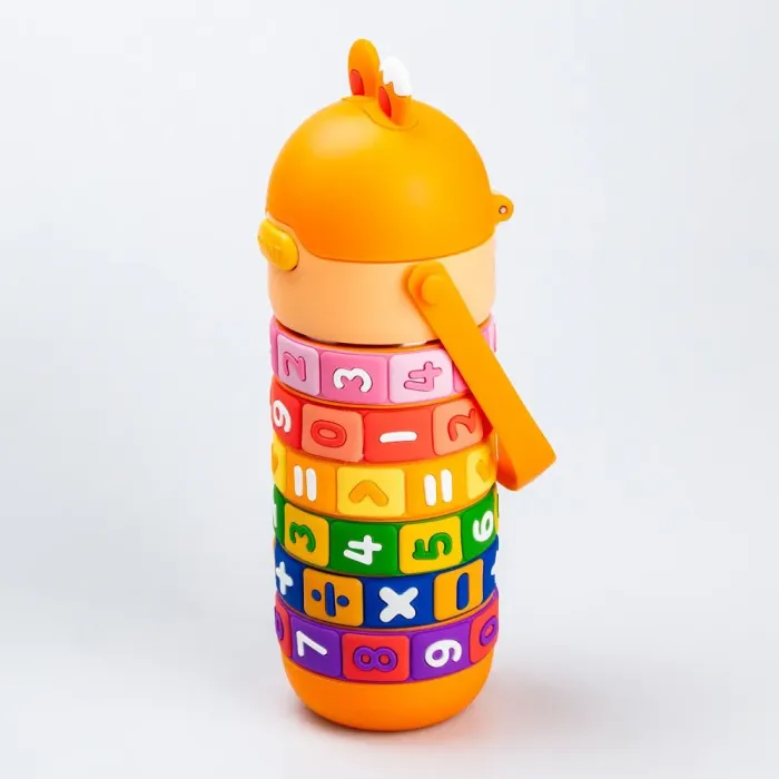 Термос детский интерактивный 430 мл с ручкой с цифрами Оранжевый (HP17305O) - изображение 4