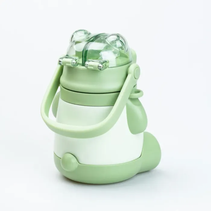 Детский термос с поилкой и ремешком 480 мл зеленый термос с поилкой (HP45604G) - изображение 2