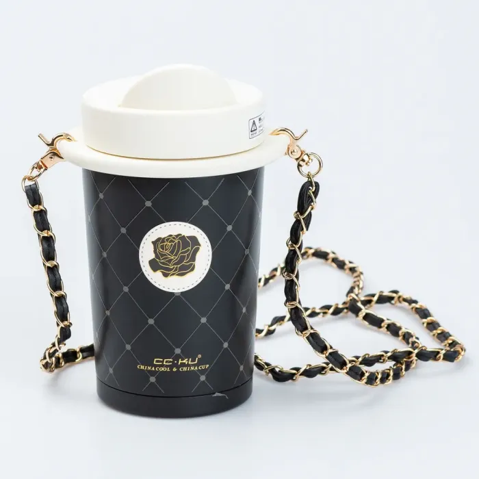 Термокружка с ремешком CCKU 450 мл черный термочашка (HP45603B) - изображение 1